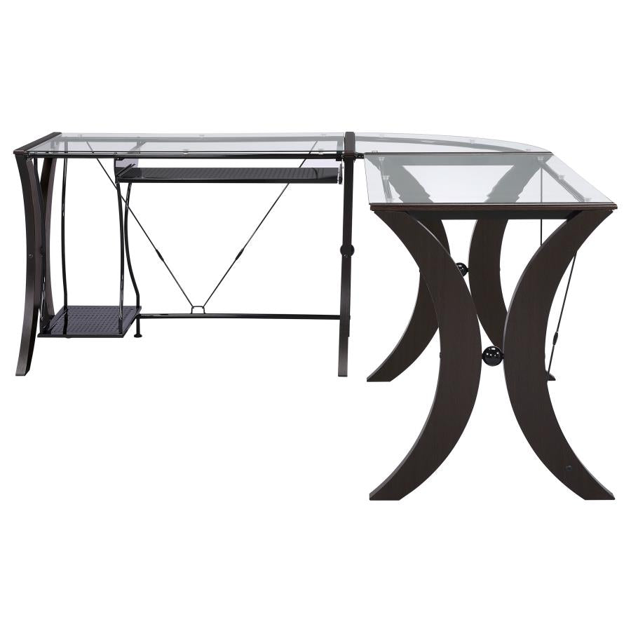 Monterey Brown L-shape Desk - furniture place usa