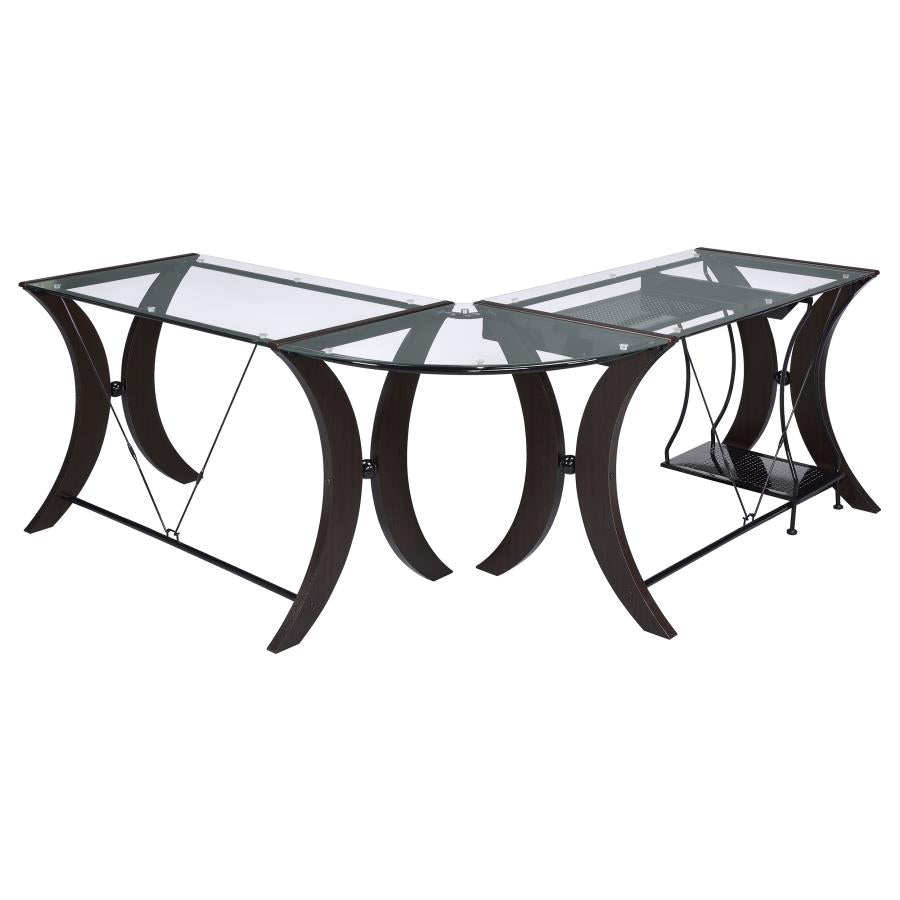 Monterey Brown L-shape Desk - furniture place usa