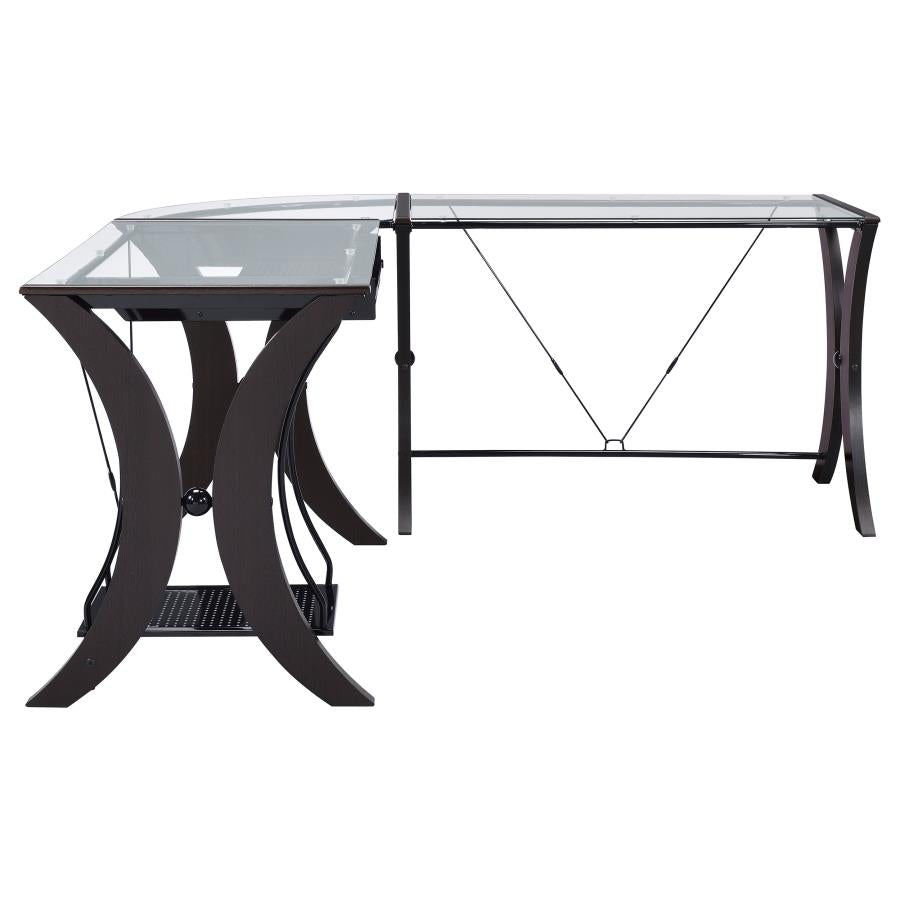 Monterey Brown L-shape Desk - furniture place usa