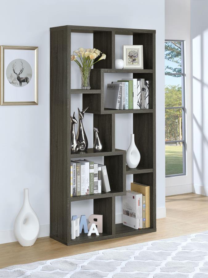 Theo Grey Bookcase - furniture place usa