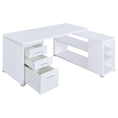 Yvette White L-shape Desk - furniture place usa