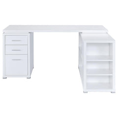 Yvette White L-shape Desk - furniture place usa