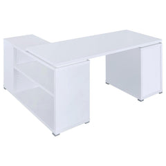 Yvette White L-shape Desk - furniture place usa