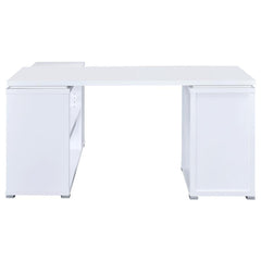 Yvette White L-shape Desk - furniture place usa