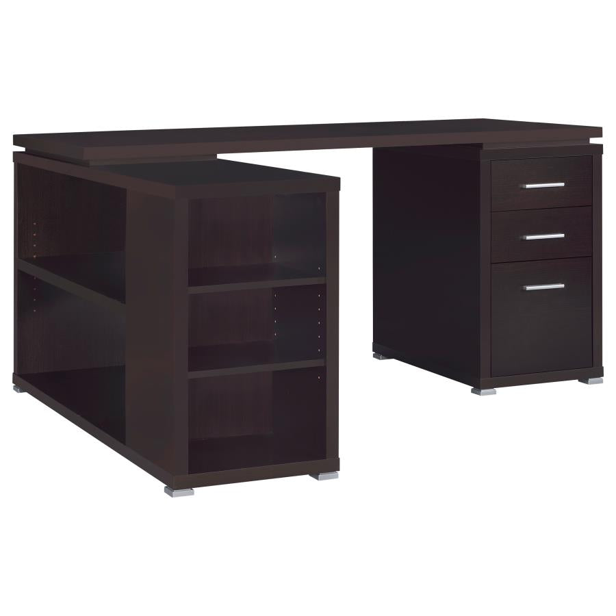 Yvette Brown L-shape Desk - furniture place usa