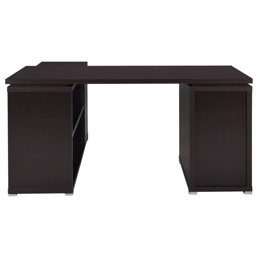 Yvette Brown L-shape Desk - furniture place usa