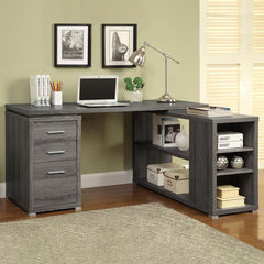 Yvette Grey L-shape Desk - furniture place usa