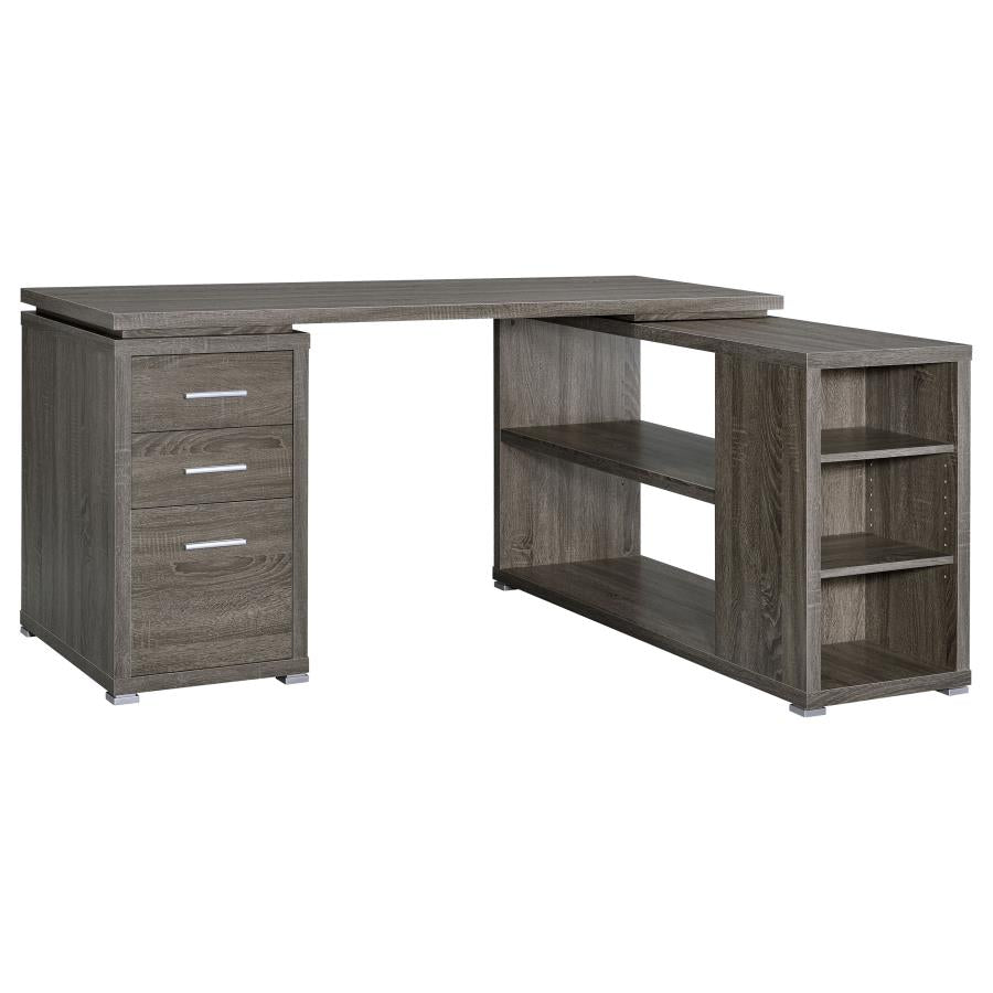Yvette Grey L-shape Desk - furniture place usa