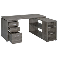 Yvette Grey L-shape Desk - furniture place usa