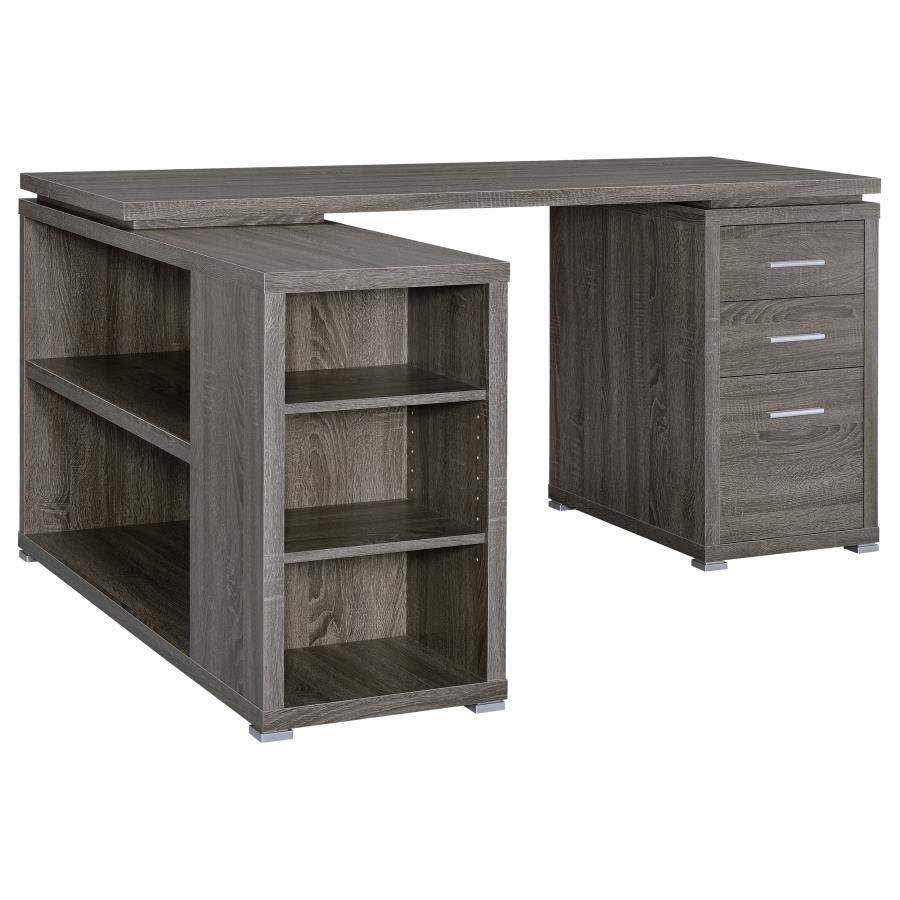 Yvette Grey L-shape Desk - furniture place usa