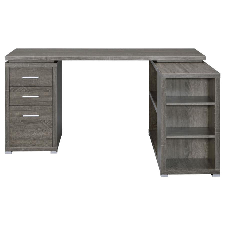 Yvette Grey L-shape Desk - furniture place usa