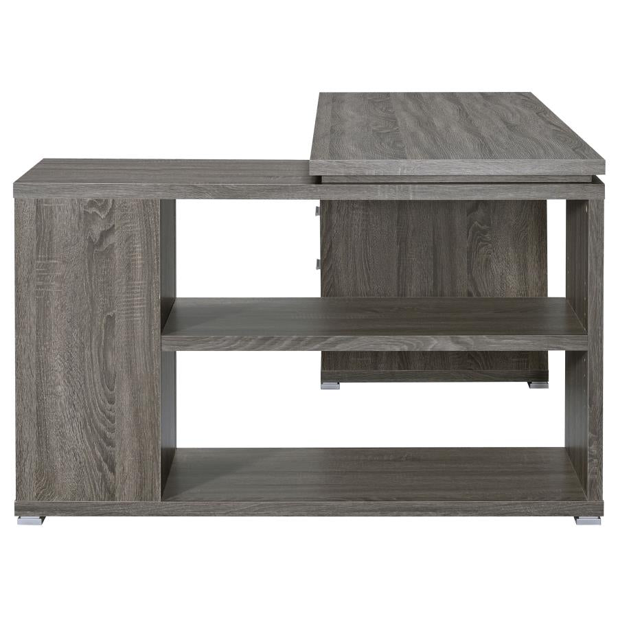 Yvette Grey L-shape Desk - furniture place usa