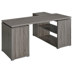 Yvette Grey L-shape Desk - furniture place usa