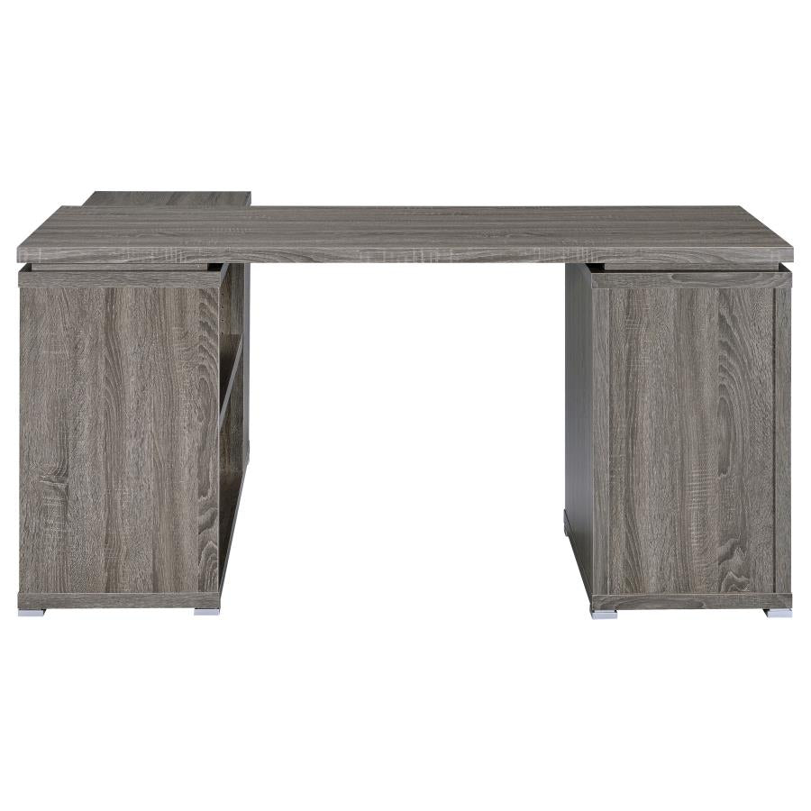 Yvette Grey L-shape Desk - furniture place usa