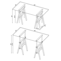 Statham Silver Adjustable Desk - furniture place usa