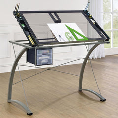 Melo Grey Drafting Desk - furniture place usa