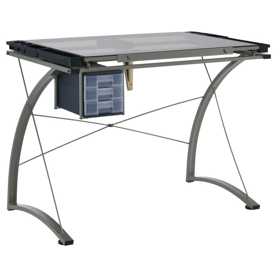 Melo Grey Drafting Desk - furniture place usa