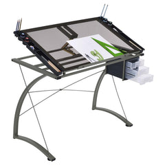 Melo Grey Drafting Desk - furniture place usa