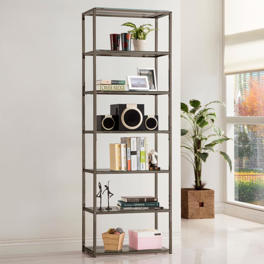 Kate Black Bookcase - furniture place usa