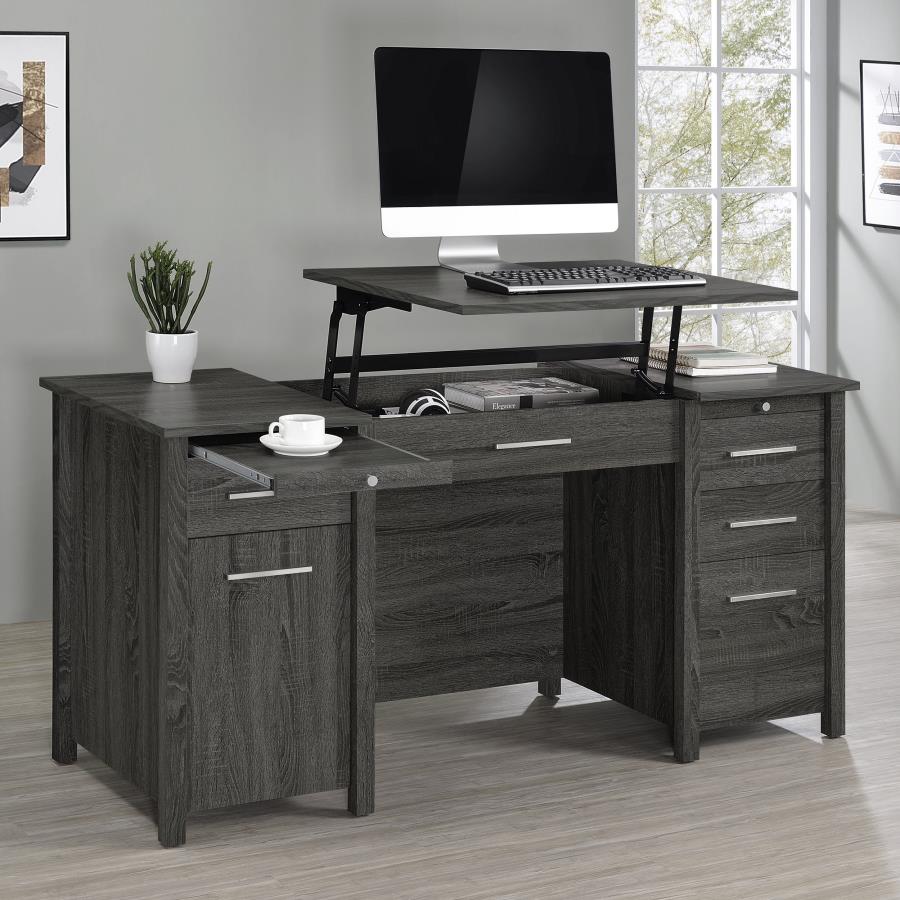 Dylan Grey Lift Top Computer Desk - furniture place usa