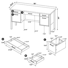Samson Brown Computer Desk - furniture place usa