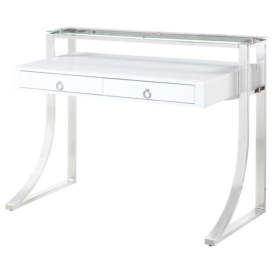 Gemma White Writing Desk - furniture place usa