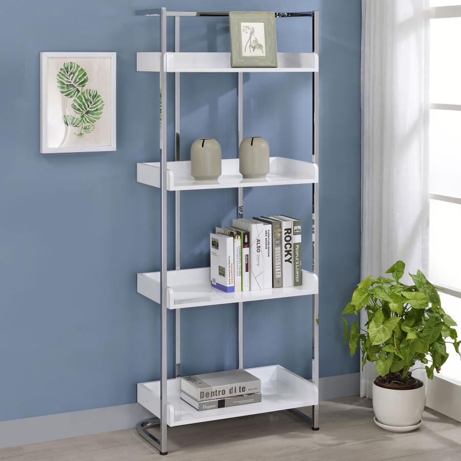 Ember White Bookcase - furniture place usa