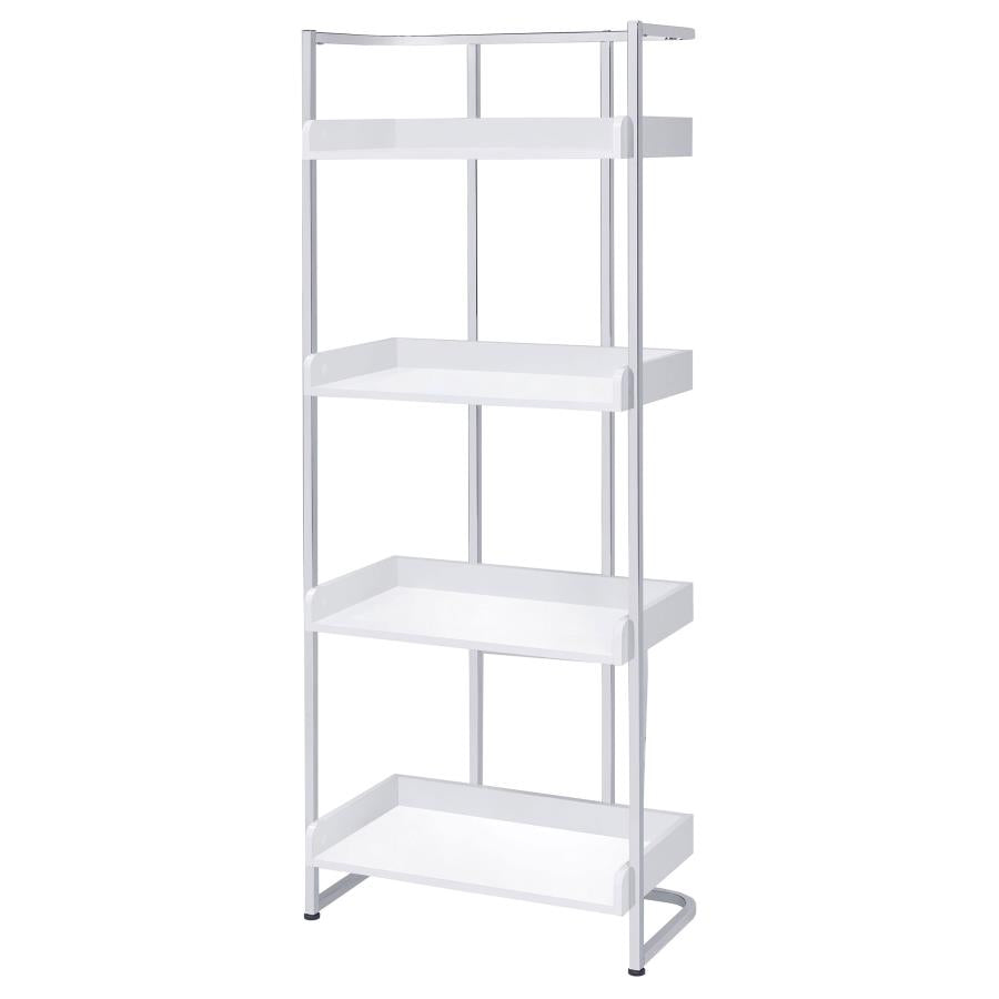 Ember White Bookcase - furniture place usa