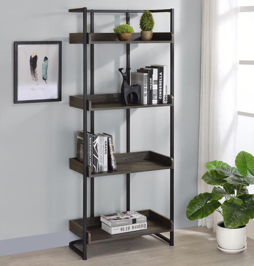 Ember Black Bookcase - furniture place usa