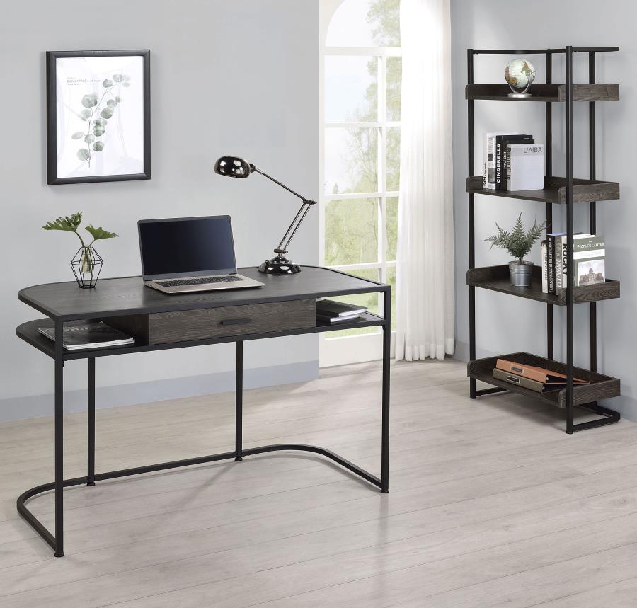 Ember Black Bookcase - furniture place usa