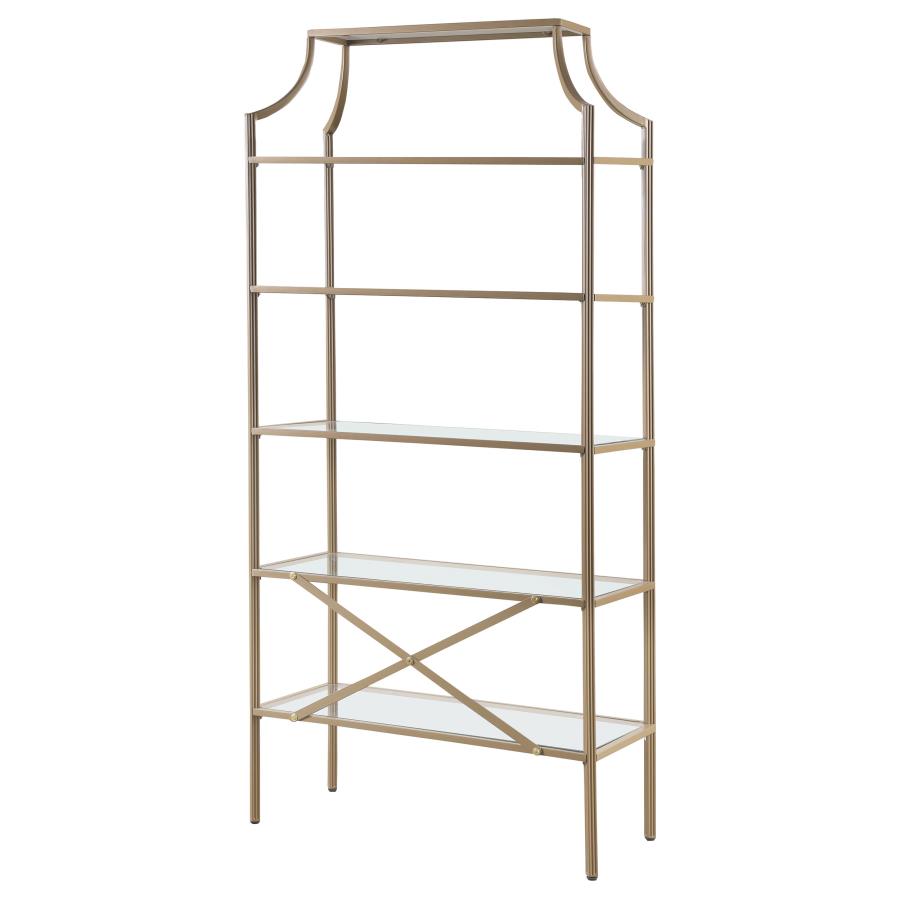 Serena Gold Bookcase - furniture place usa