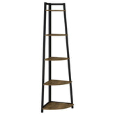 Jacksonville Brown Corner Bookcase - furniture place usa