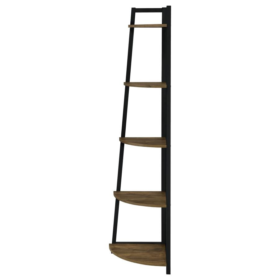 Jacksonville Brown Corner Bookcase - furniture place usa