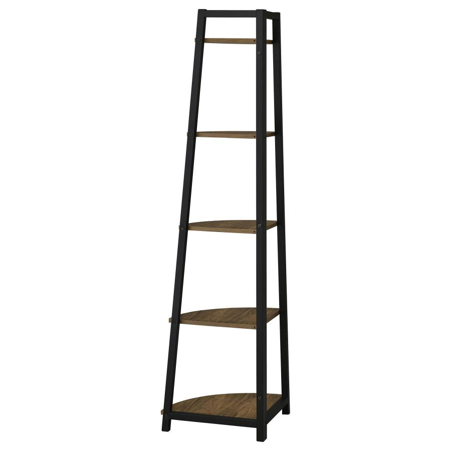 Jacksonville Brown Corner Bookcase - furniture place usa