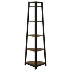 Jacksonville Brown Corner Bookcase - furniture place usa