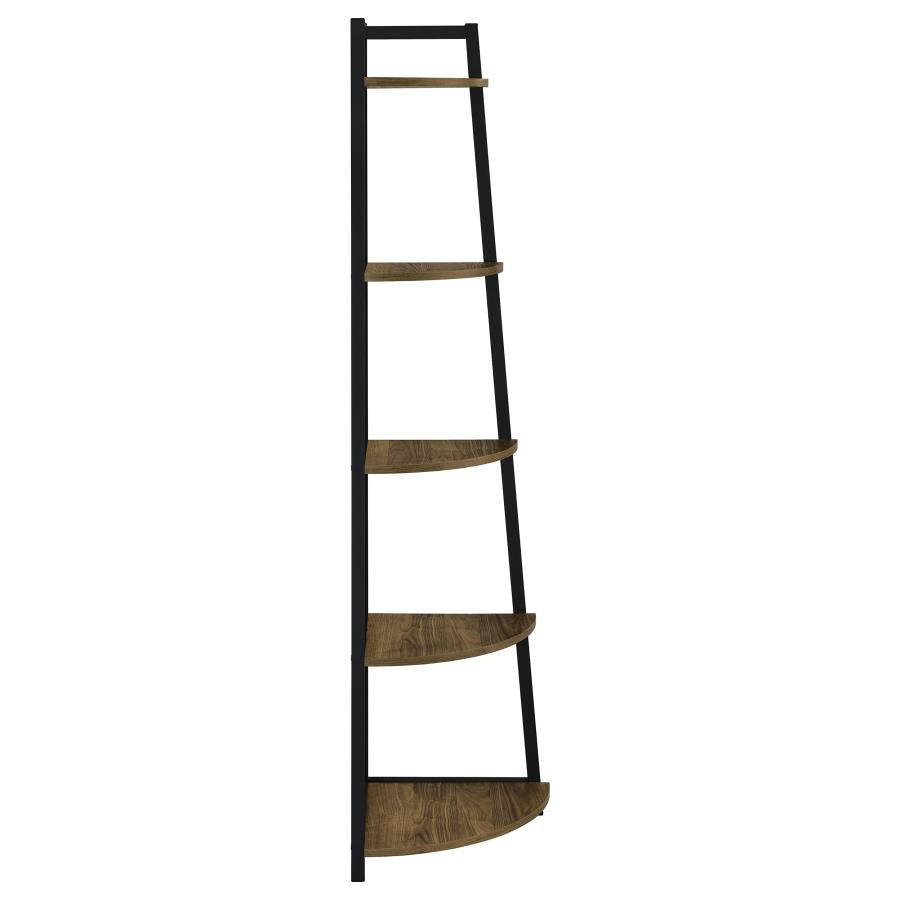 Jacksonville Brown Corner Bookcase - furniture place usa