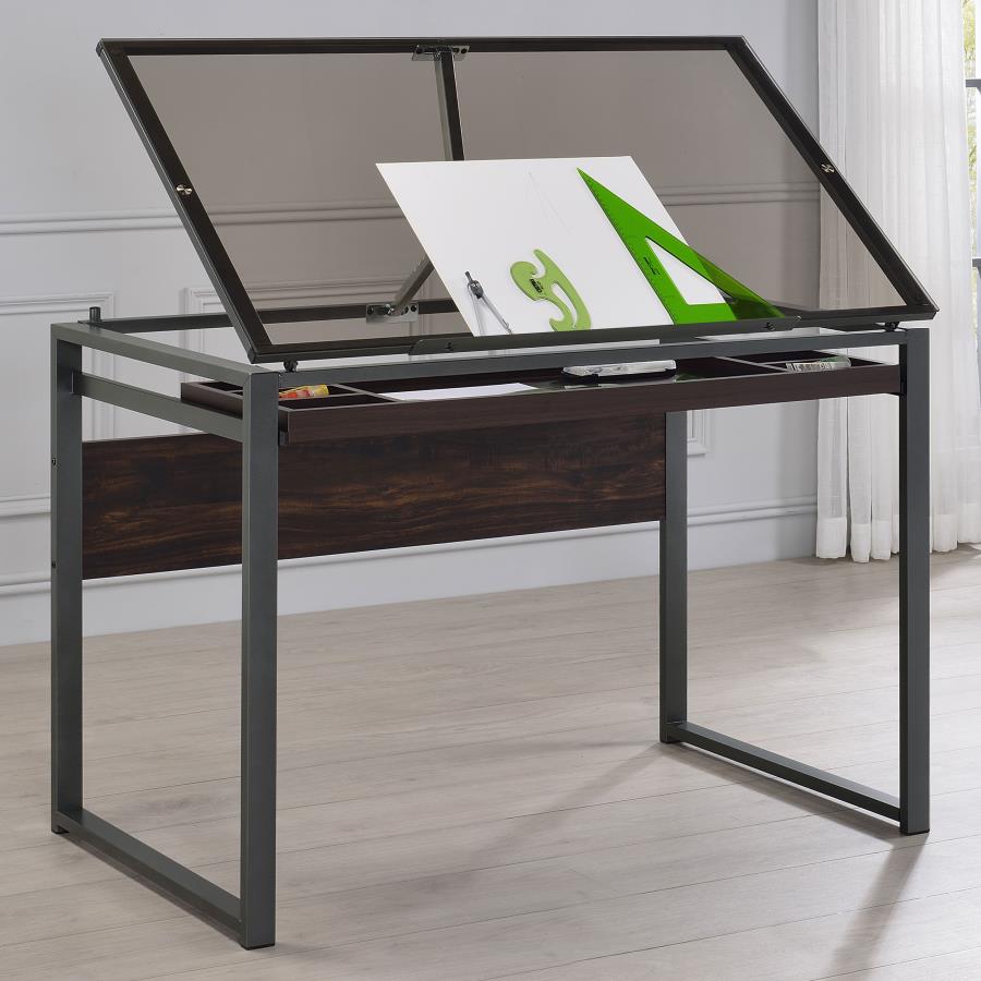 Pantano Grey Drafting Desk - furniture place usa