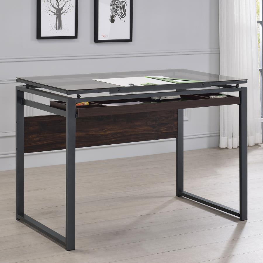 Pantano Grey Drafting Desk - furniture place usa