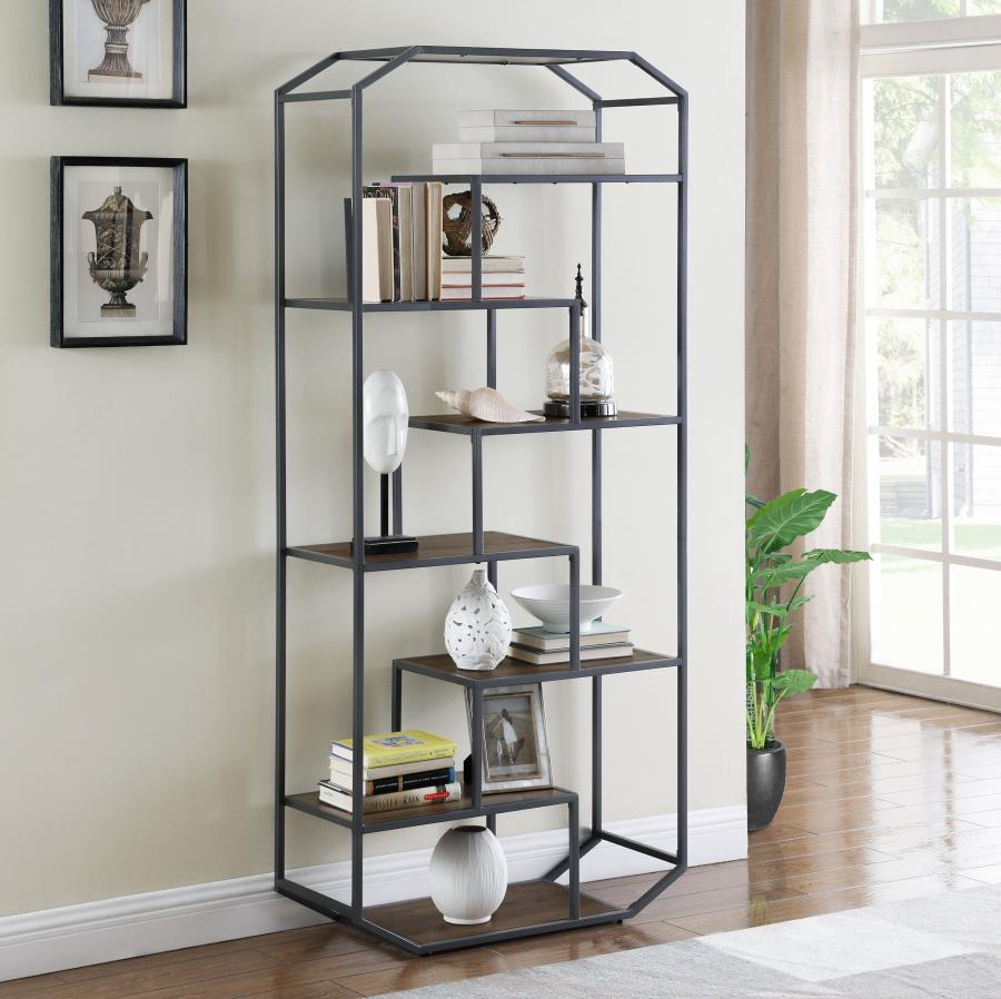 Leland Brown Bookcase - furniture place usa