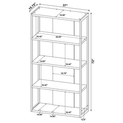 Loomis Grey Bookcase - furniture place usa