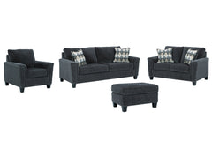 Abinger Sofa, Loveseat, Chair and Ottoman - furniture place usa