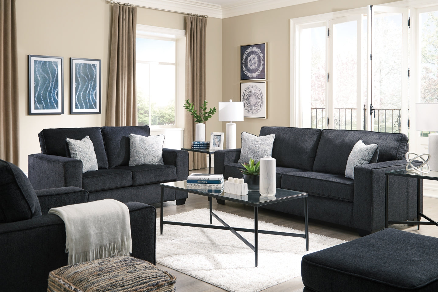 Altari Sofa, Loveseat, Chair and Ottoman - furniture place usa