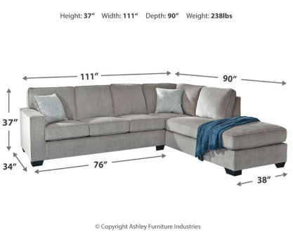 Altari 2-Piece Sleeper Sectional with Chaise - 87213S3 - furniture place usa