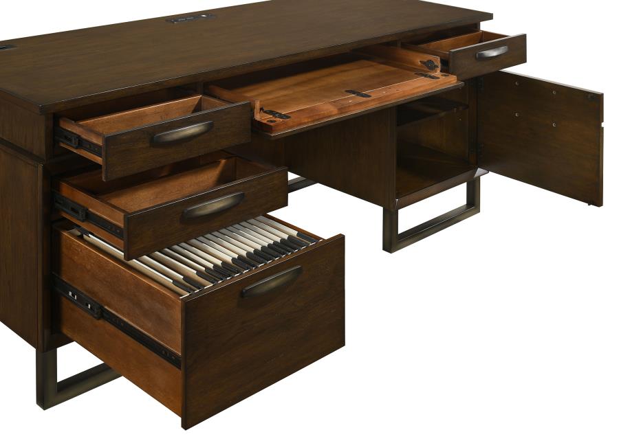 Marshall Brown Credenza Desk - furniture place usa