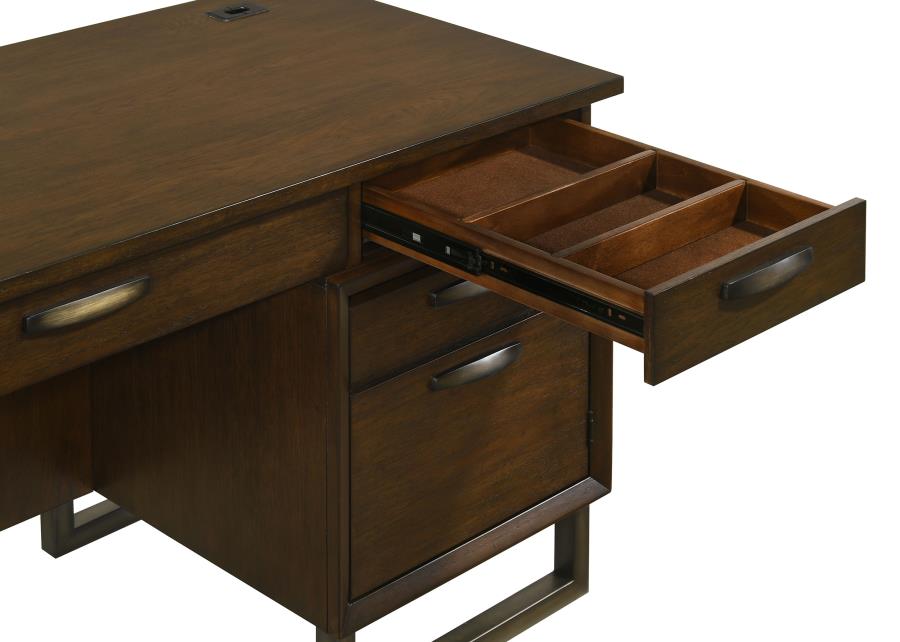 Marshall Brown Credenza Desk - furniture place usa