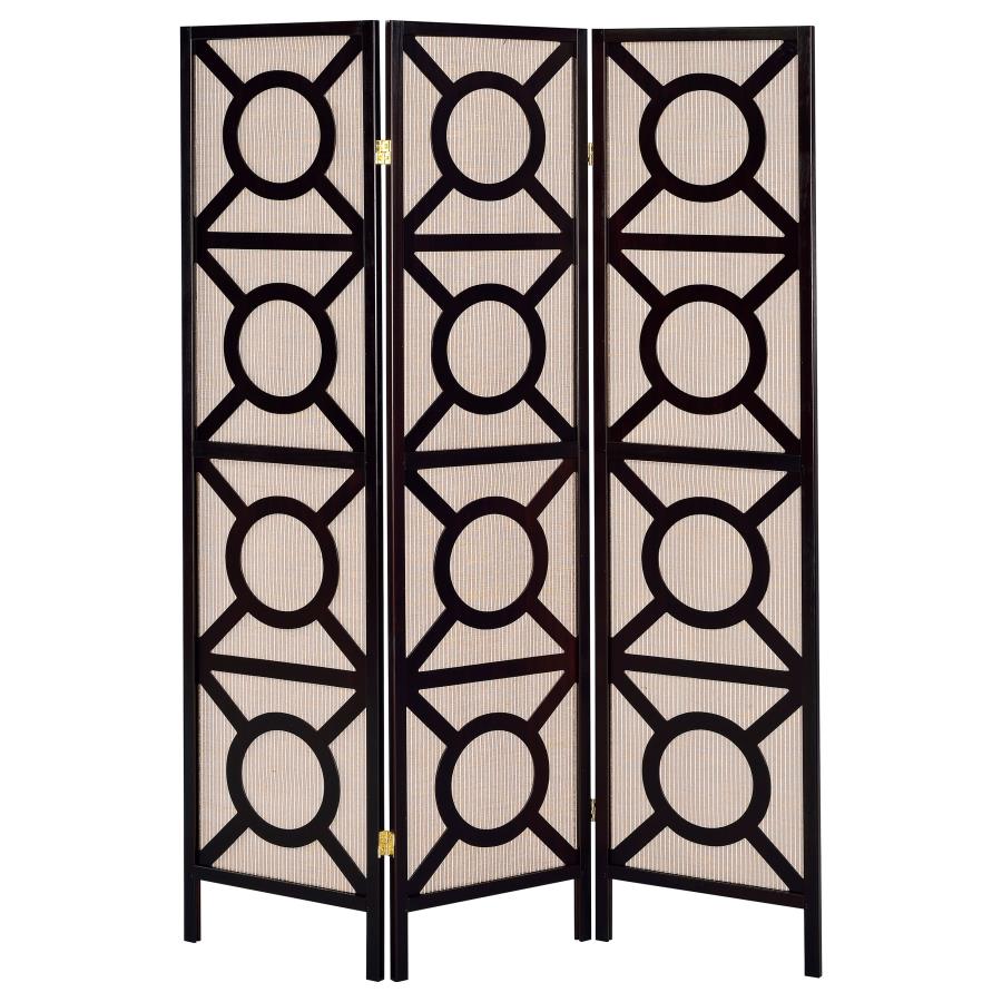 Vulcan Brown 3 Panel Room Divider - furniture place usa