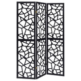 Nailan Black 3 Panel Room Divider - furniture place usa