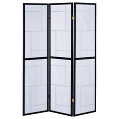 Damis Black 3 Panel Room Divider - furniture place usa