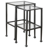 Leilani Black 2 Pc Nesting Table - furniture place usa