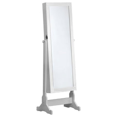 Zayas White Jewelry Cheval Mirror - furniture place usa